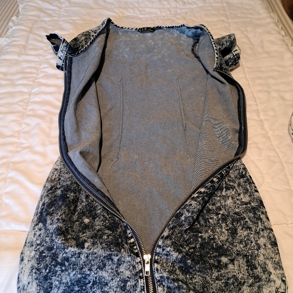 V.I.P. Jeans full front zip denim mini dress - Picture 5 of 13